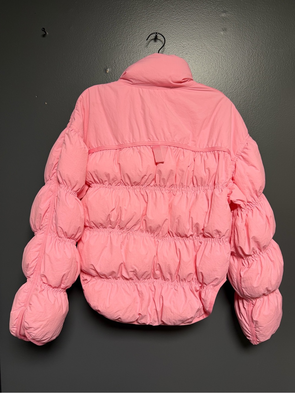 NWOT NWT JoyLab Pink Ruched Quilted Puffer Jacket XS - Picture 2 of 3
